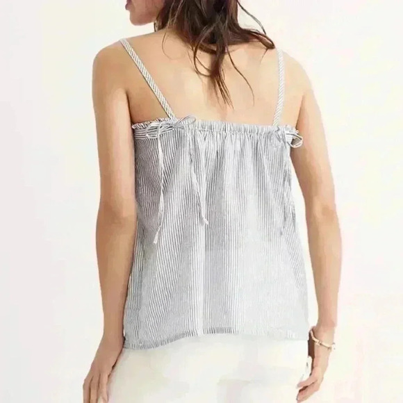 Madewell striped tie strap cami size XXS blue white - Picture 2 of 7